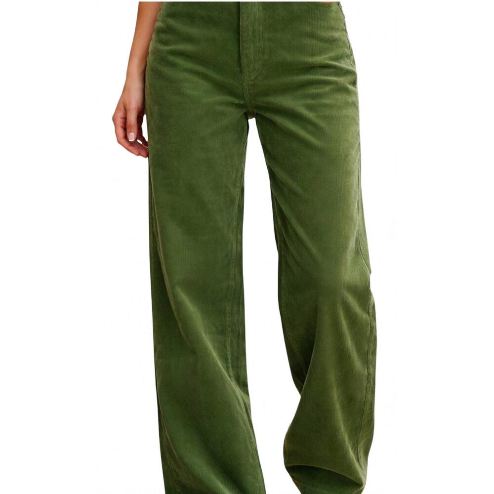 NEW BUTTERMELON corduroy fabric with pockets detailed pants in lime